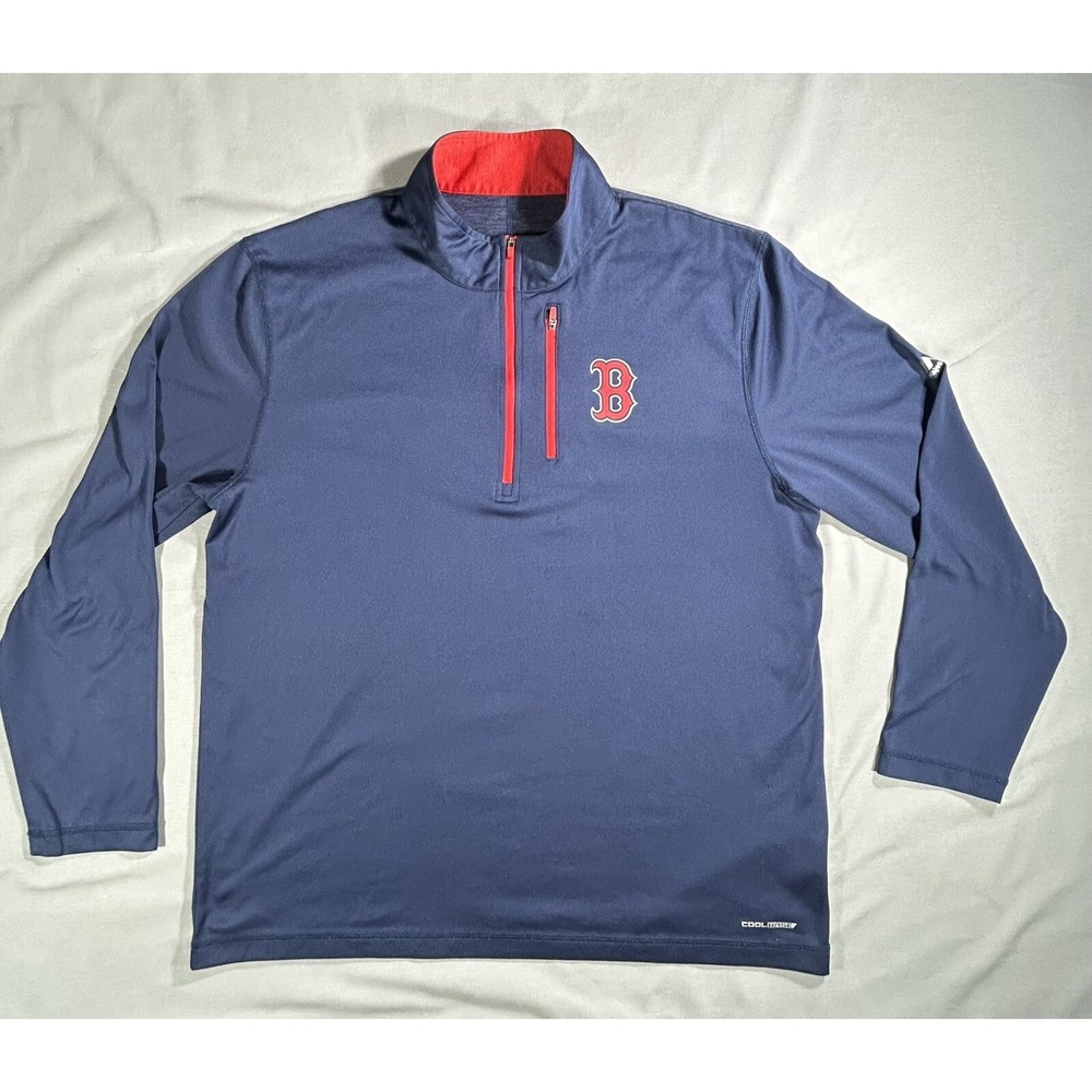 Majestic Boston Redsox pullover 1/4 Zip men's XL‎ Coolbase Long Sleeve Navy